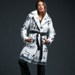 Donna Salyers Fabulous Furs Faux Rain Coat XSmall